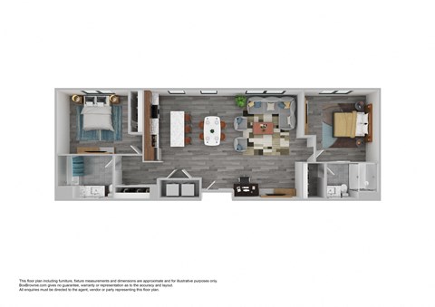 A floor plan of a house with a kitchen, living room, and bathroom.